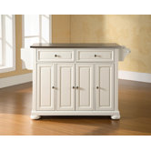 Alexandria Kitchen Island with Stainless Steel Top