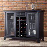 Newport Sliding Top Bar Cabinet in Black