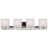 Square Vanity Light in Satin Nickel