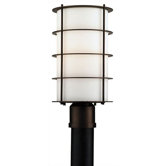 Hollywood Hills Outdoor Post Lantern in Deep Bronze