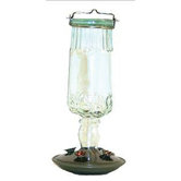 Antique Bottle Glass Hummingbird Feeder
