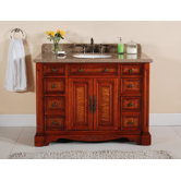 48" Single Bathroom Vanity in Burled Wood