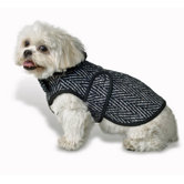 Herringbone Dog Coat in Black and White