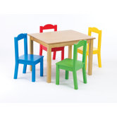 Kids 5 Piece Wood Table and Chair Set
