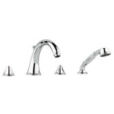 Geneva Double Handle Roman Thermostatic Tub Faucet with Hand Shower