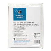 Index Dividers, 5-Tab, 11"x8-1/2", White Stock/Clear Tabs