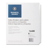 Index Dividers, Unpunched, 8-Tab, 25 Sets per Box, White