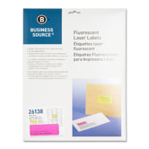 Laser Labels, Fluorescent, 1"x2-5/8", 750 per Pack, Neon Pink