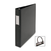 Round Ring Binder,w/Label Holder,1" Cap.,11"x8-1/2",Black