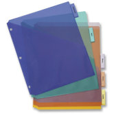 Poly Index Dividers, Inserts, 8-1/2"x11", 5-Tab, Multi