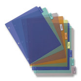 Poly Index Dividers, Inserts, 8-1/2"x11", 8-Tab, Multi
