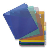 Poly Index Dividers, Double Pocket, 8-Tab, 8-1/2"x11", Multi