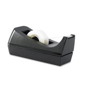 Tape Dispenser, Holds 1/2"-3/4"x36 Yds, 1"Core, Black