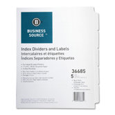 Index Dividers, 3HP, Reinforced, 5-Tab, 25 ST per Pack, White
