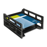 Letter Tray, Front Load, Stackable, Black