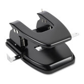 2-Hole Punch, 1/4" Holes, 20 Sheet Capacity, Black
