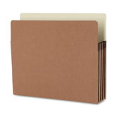 File Pocket, 3-1/2" Exp., Letter, 25 per Box, Redrope