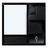 Bi-silque Dry-erase Station Combo Board, w/ Bulletin Surface, 1'x1', Black