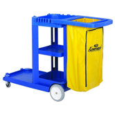 Janitorial Cart, w/ 25 Gallon Bag, 55"x30"x38", Blue