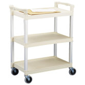 3-Shelf Utility Cart, 36"x16"x31", Beige