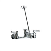 Manual Garage Faucet  with Vacuum Breaker Spout and Double Lever Handle