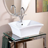 Classically Redefined 19.25"x16" Rectangular Ceramic Vessel Sink with Overflow