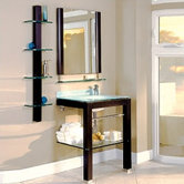 27.5" Wall-Mounted Espresso Vanity Set