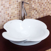 Semi-Recessed Ceramic Vessel Sink in White