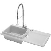 Starck K Kitchen Sink with Left Bowl in White Alpin