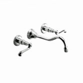 Victorian Wall Mounted Bathroom Set with Double Lever Handles