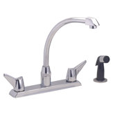 Centerset Kitchen Faucet with Wing Handles and Side Spray