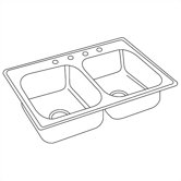 Dayton 33" x 19" Top Mount Stainless Steel Double Sink Set