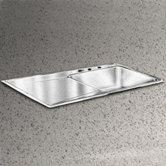 22" x 43" Lustertone Self Rimming Single Bowl Kitchen Sink with Single Drainboard - Right Handed