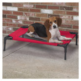 Large Pet Cot with Mesh Panel in Crimson