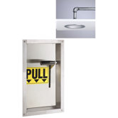 Safe-T-Zone Wall Mount Emergency Deluge Shower with Fully Recessed Wall Activator and Rotating Handle