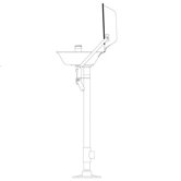 Eyesaver  Pedestal Mounted Covered Eye / Face Wash with Stainless Steel Bowl and Flip Top Dust Covers