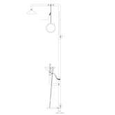 Safe-T-Zone Floor Mount  Combination Shower with Eyewash, Twin Aerated Sprays, Stainless Steel Bowl and Hand