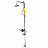 Safe-T-Zone Floor Mount Traditional Combination Shower with Stainless Steel Bowl, Ball Valve and Pull Rod