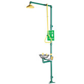 Safe-T-Zone Floor Mount Combination Shower with Twin Aerated Sprays, Stainless Steel Bowl and Deluge Showerhead