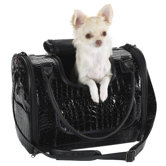 Croco Small Dog Carrier in Black
