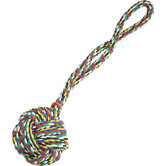 15" Monkeys Fist Knot Rope Dog Toy in Red/White