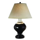 Mocha One Light Table Lamp in Ebony Lacquer