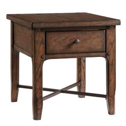 Great Rooms Millhouse End Table in Whiskey Barrel