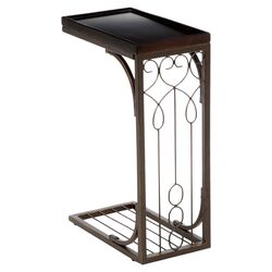 Patmos Tray Top End Table in Brown & Copper
