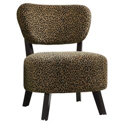 Leopard Print Slipper Chair in Brown