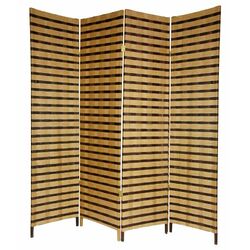 Two Tone 4 Panel Room Divider in Natural