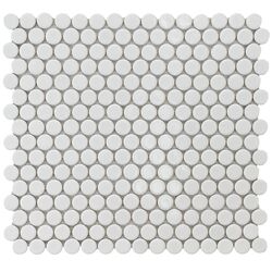 Penny 3/4" x 3/4" Porcelain Glazed and Glossy Mosaic in White