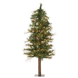 7' Green Snowtip Berry/Vine Artificial Christmas Tree with 350 Clear Mini Lights with Stand