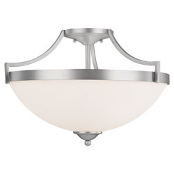 Towne & Country 3 Light Semi Flush Mount in Matte Nickel