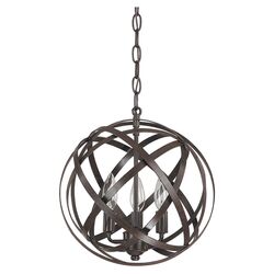 Axis 3 Light Globe Pendant in Russet